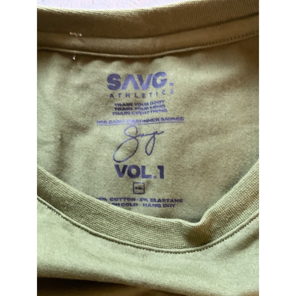 SAVG athletics Green T Shirt XXL Training Gear Running Gym Outfit Short Sleeve - Picture 3 of 6